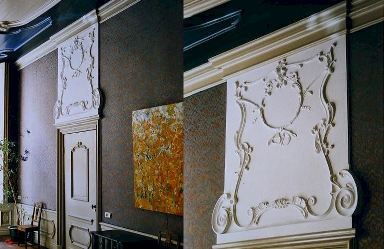 Stucdecoratie, decoratieve vormen in Barokstijl.