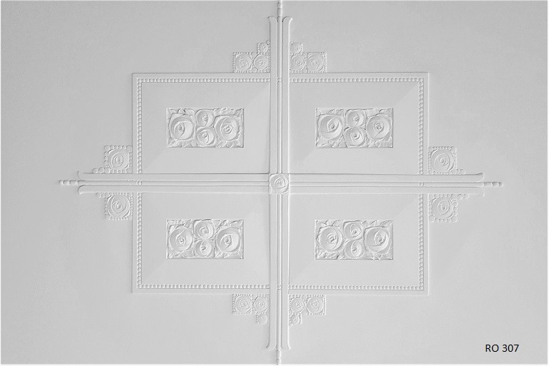 Art Nuveau, -Deco rozet uit een restauratie project, Silberling collectie, 140 ×120 cm, 2 delen, inleg, nr.: RO 307.